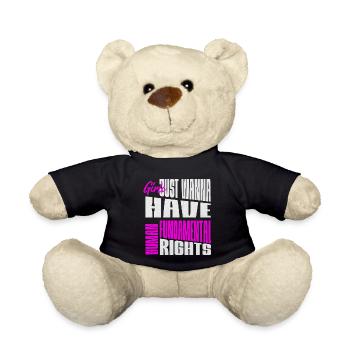 Girls want basic rights, women's rights, people - Teddy Bear - black - Front