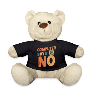 Rétro Computer dit non - Nounours - noir - Devant