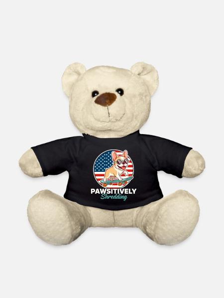 Patineur bouledogue français déchirant avec patativité - Nounours - noir