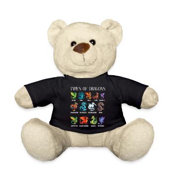 Types Of Dragons Lover Fantasy - Teddy Bear - black - Front