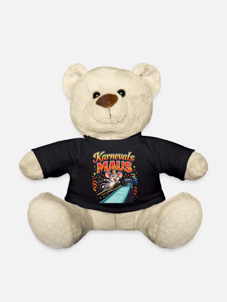 Karnevalsmaus Skispringen lustig - Teddy - Schwarz