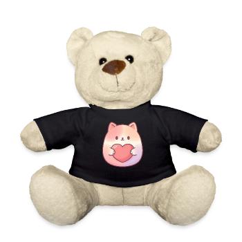 Cuddly Kitten Heart Love - Teddy Bear - black - Front