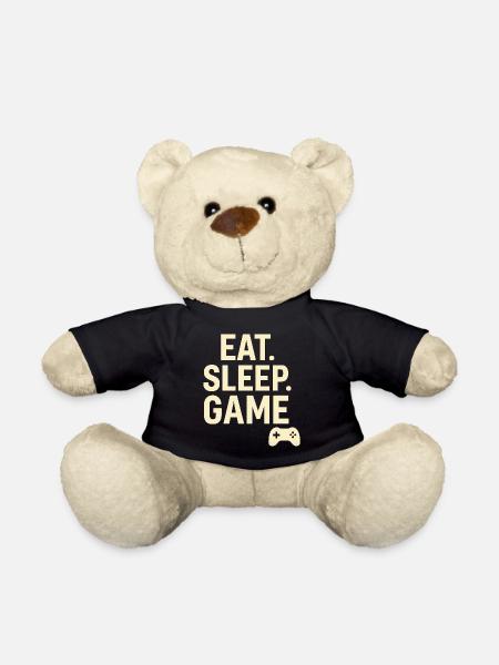 Eat Sleep Game Controller - Teddy Bear - black