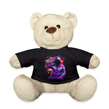 80er Neon Boombox Streetstyle  - Teddy - Schwarz - Vorne