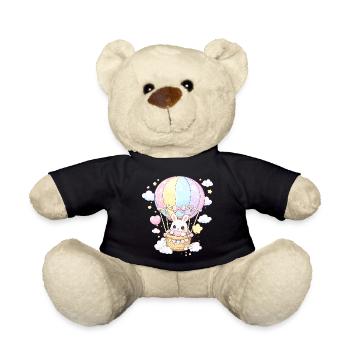 Pastell-Kaninchenballon im Himmel - Teddy - Schwarz - Vorne