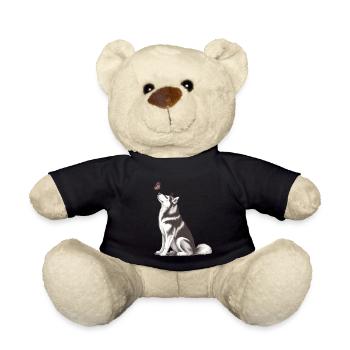 4. Siberian Husky Gift for Dog Owners - Teddy Bear - black - Front