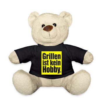 Grill Spruch Geschenk für Männer und Papa Grillfan - Teddy - Schwarz - Vorne