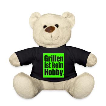 BBQ Spruch Geschenk für Männer & Papa Grillfans - Teddy - Schwarz - Vorne