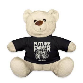 Zukünftiger Farmer Baby Tractor Vintage Dad - Teddy - Schwarz - Vorne