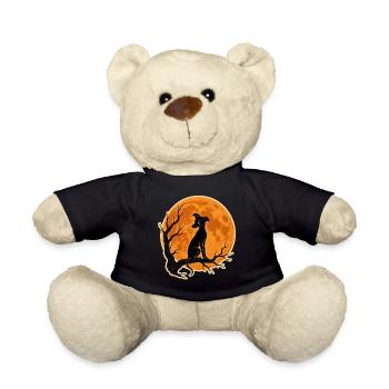 Greyhound Full Moon T-Shirt Halloween Vintage - Teddy Bear - black - Front