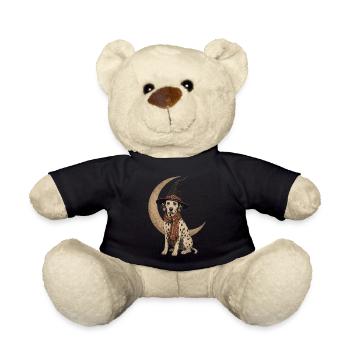 Dalmatian Witch Crescent Moon T-Shirt Halloween - Teddy Bear - black - Front