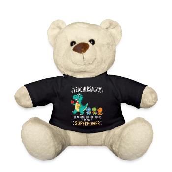 Teachersaurus Teacher Humor with Little Dinosaur - Teddy Bear - black - Front