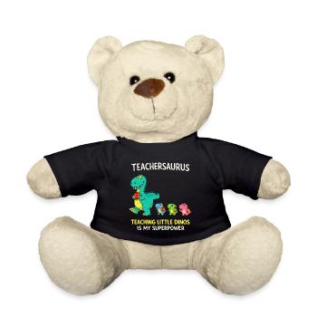 Teachersaurus Humour d’enseignant avec Petit Dinosaure - Nounours - noir - Devant