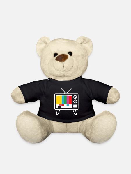 Retro Fernseher Testbild Analog TV Nostalgie - Teddy - Schwarz