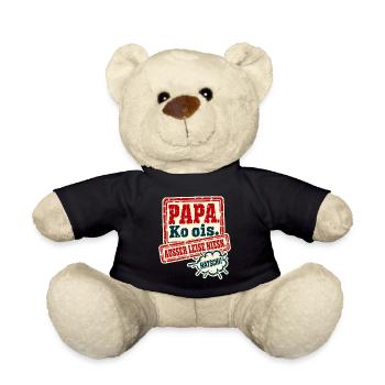 Papa Ko ois Außer leise niesn - Teddy - Schwarz - Vorne