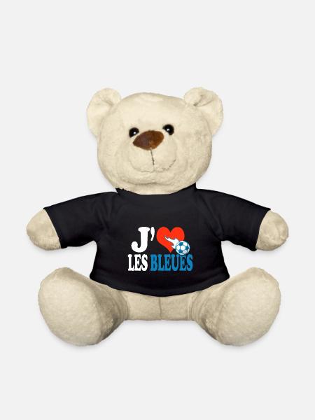 football féminin j aime les bleues équipe france - Nounours - noir