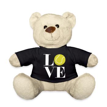 Love Tennis Ball Spieler Tennis Herz - Teddy - Schwarz - Vorne