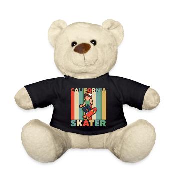 California skater skateboard skateboarder kid - Teddy Bear - black - Front