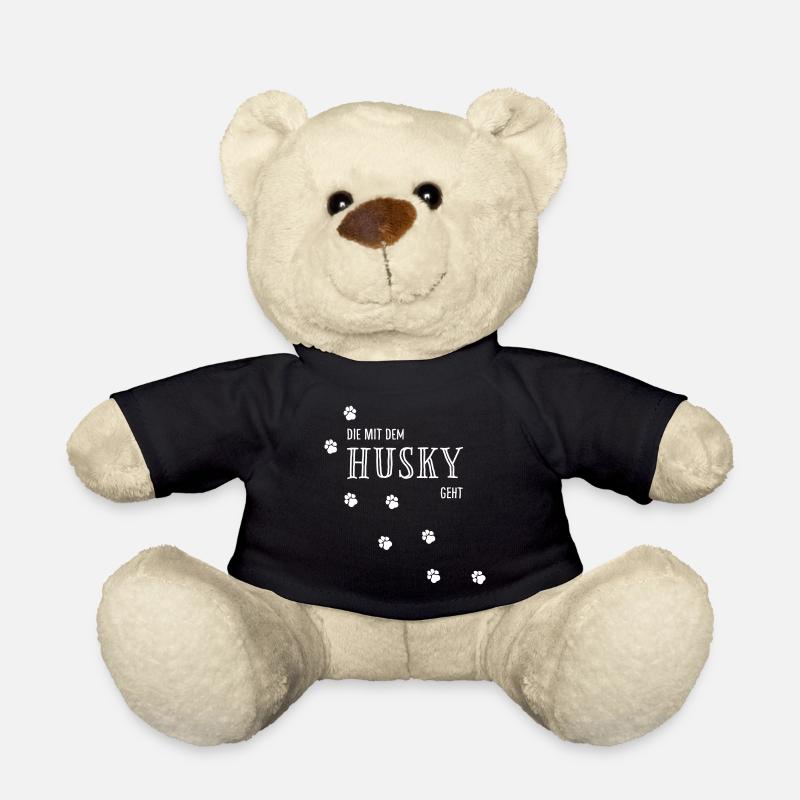 Die mit dem Husky geht - Geschenk Hundefreunde - Teddy - Schwarz