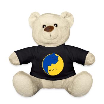 UKRAINE - PEACE - YIN YANG Katzen - Symbol - Teddy - Schwarz - Vorne