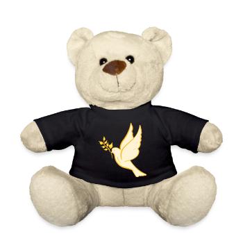 Colombe de la paix, dessinée à la main. Symbole de paix - Nounours - noir - Devant