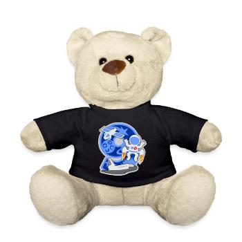 Astronaut 9. Geburtstagsparty Nummer 9 - 9 Jahre - Teddy - Schwarz - Vorne