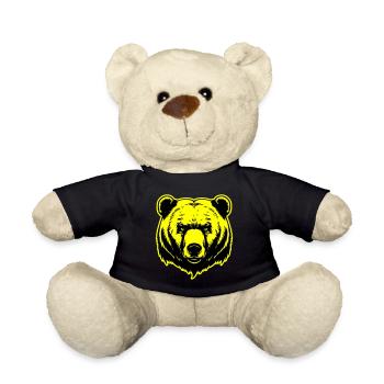 Bär Grizzly Kopf - Teddy - Schwarz - Vorne
