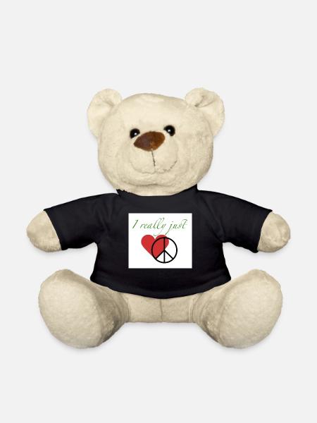 I Love Peace - Teddy Bear - black