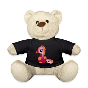 Knuffiges Seepferdchen - Teddy - Schwarz - Vorne