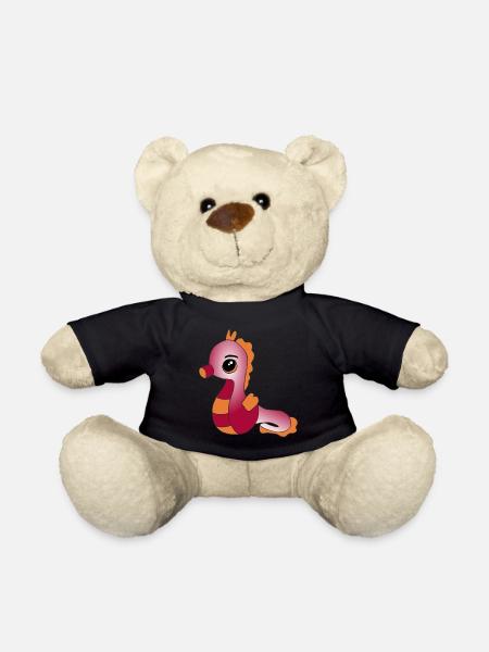 Knuffiges Seepferdchen - Teddy - Schwarz