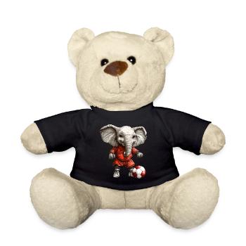 Soccer Elephant - Teddy Bear - black - Front