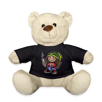 Dreadlock Smoker - Stoned man - High & Happy - Teddy - Schwarz - Vorne