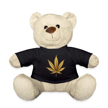 Goldenes Hanfblatt - Teddy - Schwarz - Vorne