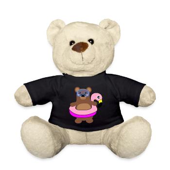 Taucher Bär Flamingo - Teddy - Schwarz - Vorne
