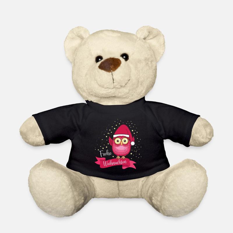 Weihnachtseule - Frohen Weihnachten - Teddy - Schwarz