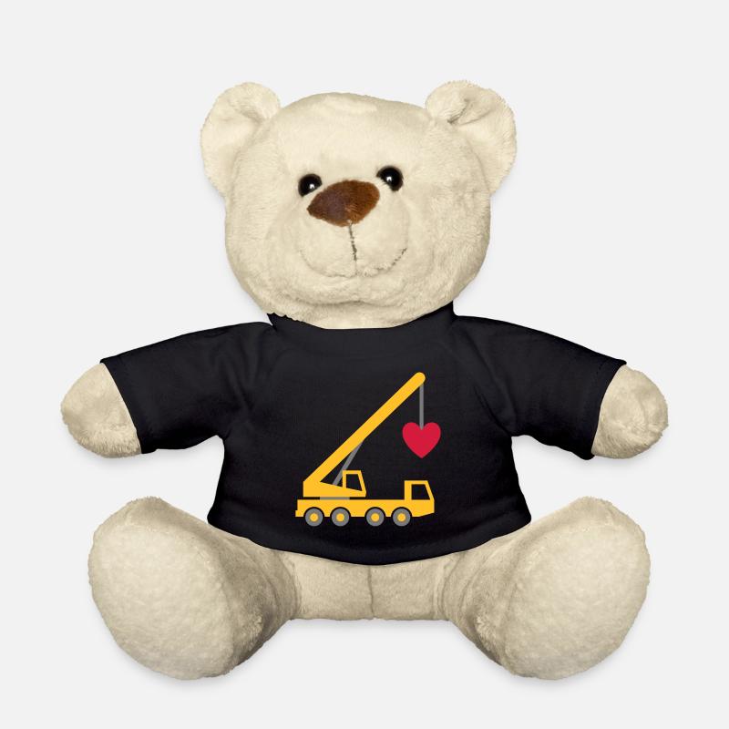 ★ Les couleurs de conception peuvent être modifiées ★ Grue mobile avec un cœur - Nounours - noir