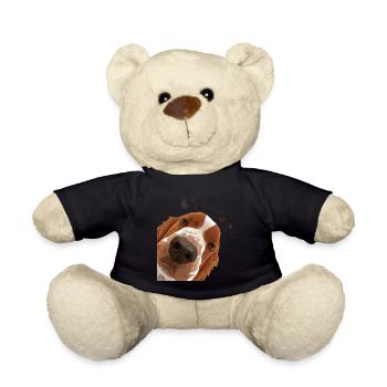 Curious Welsh Springer Spaniel Dog - Teddy Bear - black - Front