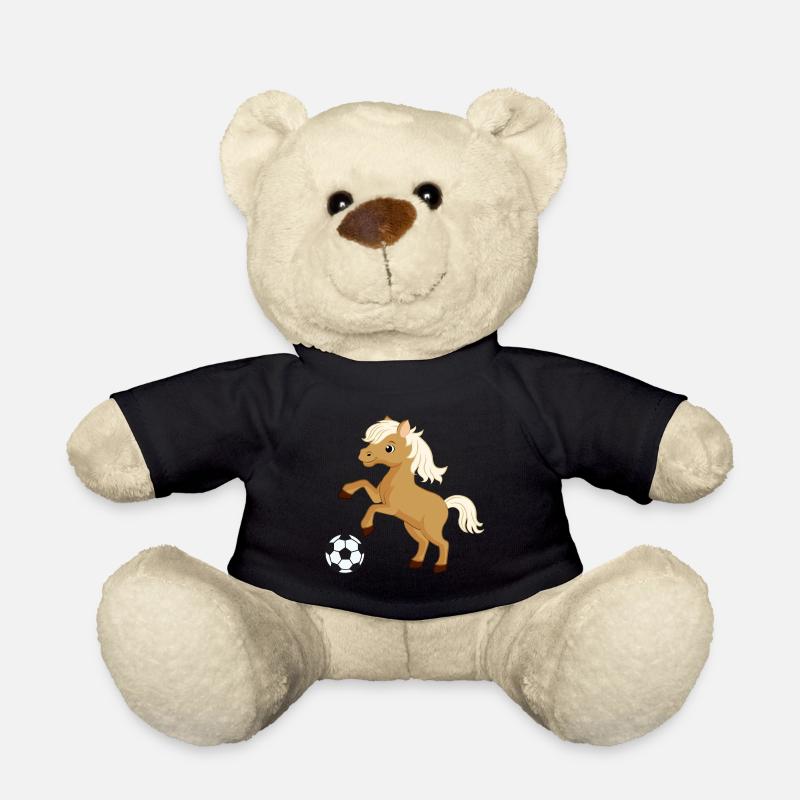 Pferde Fussball Soccer Reiten Mädchen - Teddy - Schwarz