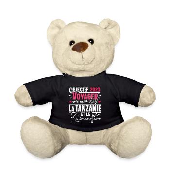 Tanzanie Kilimandjaro Femme Cadeau Couple Girl - Nounours - noir - Devant