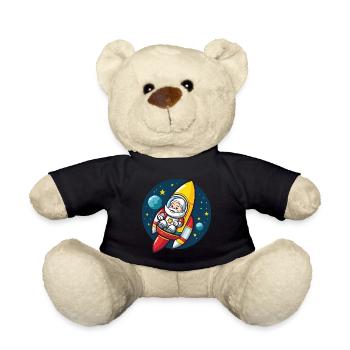Santa Claus Rocket Santa Christmas - Teddy Bear - black - Front