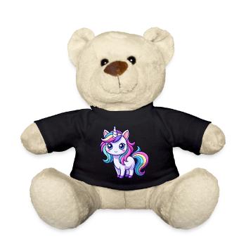 Licorne arc-en-ciel mignonne - Nounours - noir - Devant