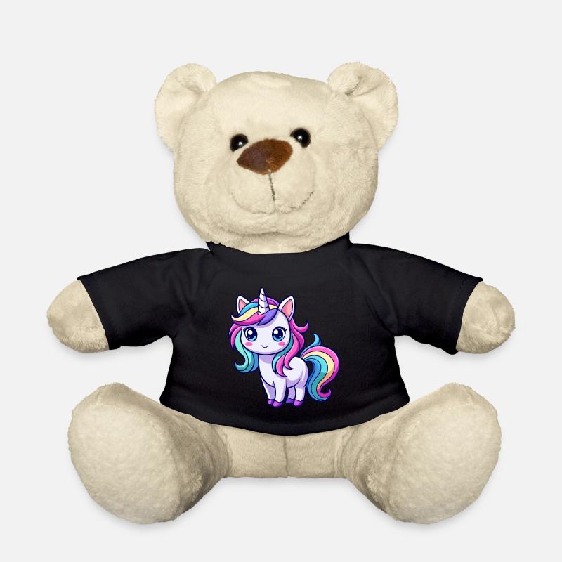 Süßes Regenbogen-Einhorn - Teddy - Schwarz