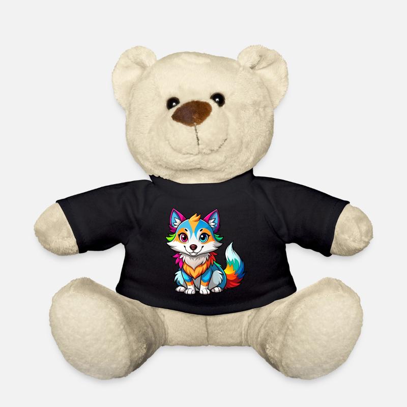 Bébé loup coloré - Nounours - noir