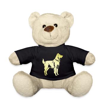 Australian Shepherd Dog Silhouette - Teddy Bear - black - Front