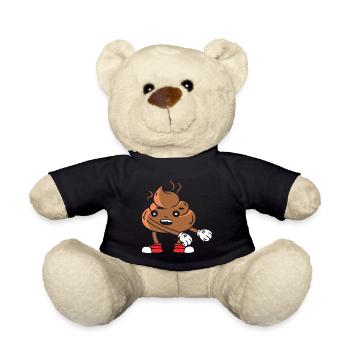 Funny poop pile dancing - Teddy Bear - black - Front