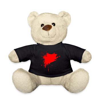 Peinture tache éclaboussée de saleté rouge - Nounours - noir - Devant