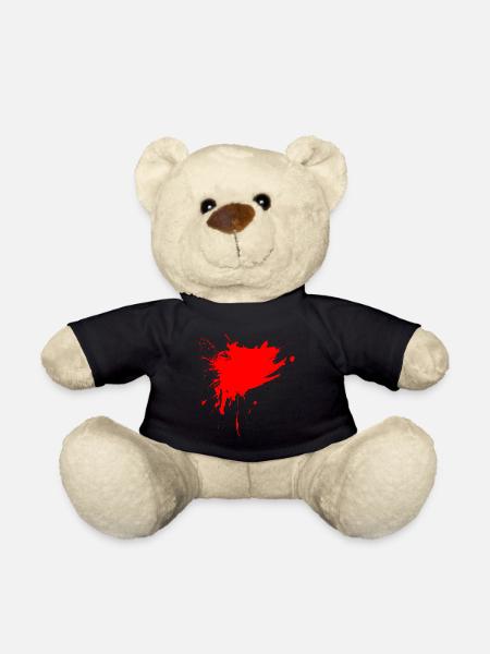 Peinture tache éclaboussée de saleté rouge - Nounours - noir