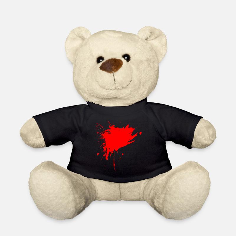 Peinture tache éclaboussée de saleté rouge - Nounours - noir