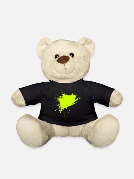 Stain paint splashed yellow dirt dirty - Teddy Bear - black