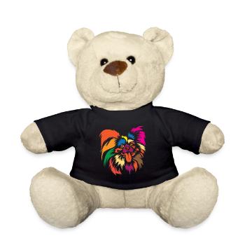 Netter Papillon Hund Regenbogen Grafik Tierliebhaber - Teddy - Schwarz - Vorne